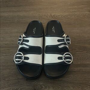 Rag & Bone Black and White Buckle Sandals size 6.5